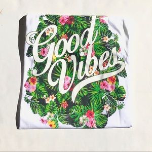 - New women white tee - GOOD V I B E S